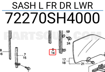 Honda 72270SH4000 SASH L FR DR LWR