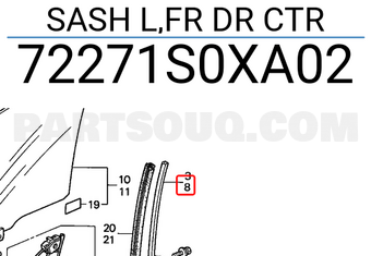 Honda 72271S0XA02 SASH L,FR DR CTR