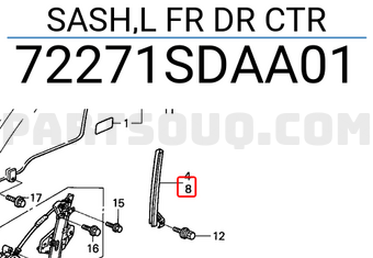 Honda 72271SDAA01 SASH,L FR DR CTR