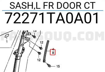 Honda 72271TA0A01 SASH,L FR DOOR CT