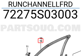 Honda 72275S03003 RUNCHANNELLFRD