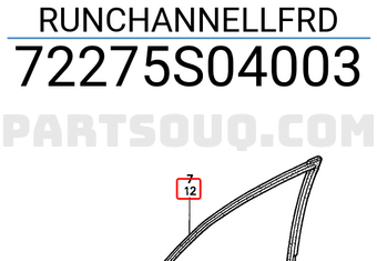 Honda 72275S04003 RUNCHANNELLFRD