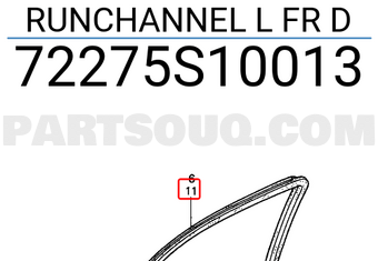 Honda 72275S10013 RUNCHANNEL L FR D