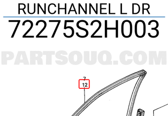 Honda 72275S2H003 RUNCHANNEL L DR