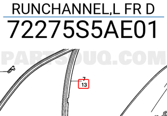 Honda 72275S5AE01 RUNCHANNEL,L FR D