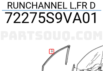 Honda 72275S9VA01 RUNCHANNEL L,FR D
