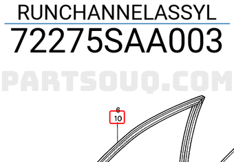 Honda 72275SAA003 RUNCHANNELASSYL