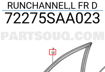 Honda 72275SAA023 RUNCHANNEL,L FR D