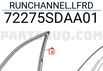 Honda 72275SDAA01 RUNCHANNEL,LFRD