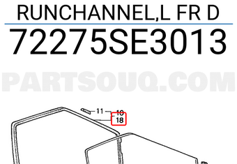 Honda 72275SE3013 RUNCHANNEL,L FR D