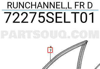 Honda 72275SELT01 RUNCHANNEL,L FR D