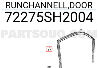 Honda 72275SH2004 RUNCHANNELL,DOOR