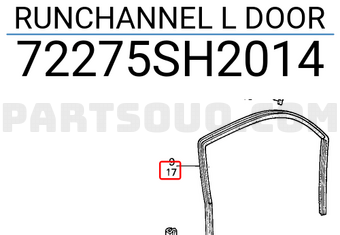 Honda 72275SH2014 RUNCHANNEL L DOOR