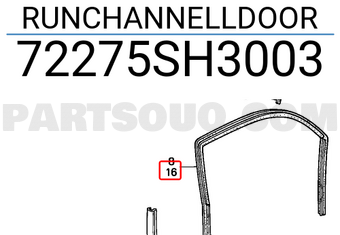 Honda 72275SH3003 RUNCHANNELLDOOR