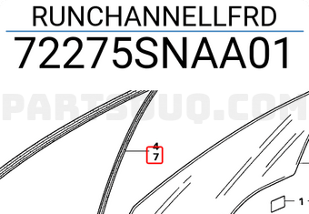 Honda 72275SNAA01 RUNCHANNELLFRD