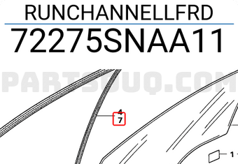 Honda 72275SNAA11 RUNCHANNELLFRD