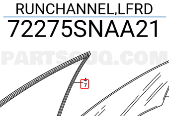 Honda 72275SNAA21 RUNCHANNEL,LFRD
