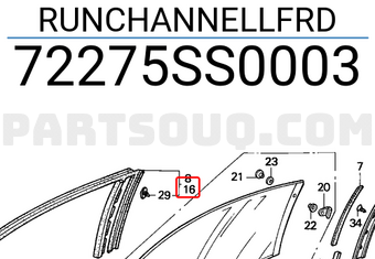 Honda 72275SS0003 RUNCHANNELLFRD