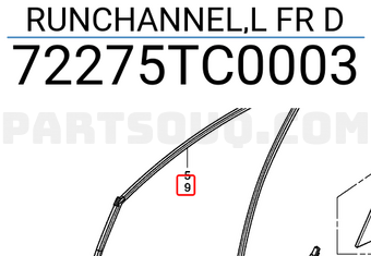 Honda 72275TC0003 RUNCHANNEL,L FR D