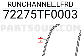 Honda 72275TF0003 RUNCHANNEL,LFRD