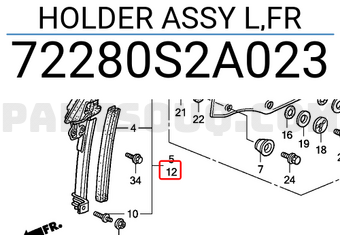 Honda 72280S2A023 HOLDER ASSY L,FR