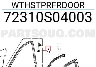 Honda 72310S04003 WTHSTPRFRDOOR