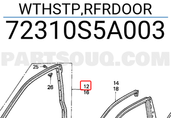 Honda 72310S5A003 WTHSTP,RFRDOOR