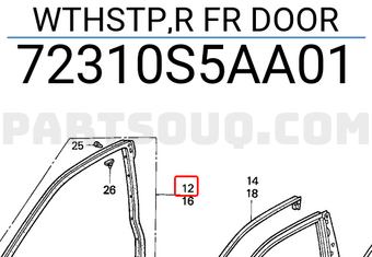 Honda 72310S5AA01 WTHSTP,R FR DOOR