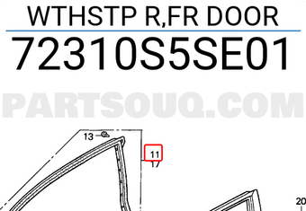 Honda 72310S5SE01 WTHSTP R,FR DOOR