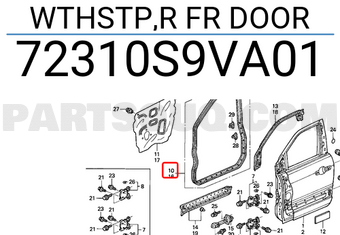 Honda 72310S9VA01 WTHSTP,R FR DOOR