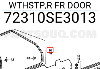 Honda 72310SE3013 WTHSTP,R FR DOOR