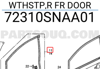 Honda 72310SNAA01 WTHSTP,R FR DOOR