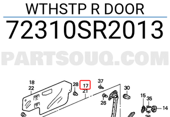 Honda 72310SR2013 WTHSTP R DOOR