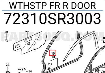 Honda 72310SR3003 WTHSTP FR R DOOR