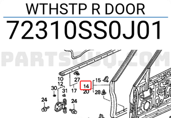 Honda 72310SS0J01 WTHSTP R DOOR