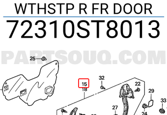Honda 72310ST8013 WTHSTP R FR DOOR