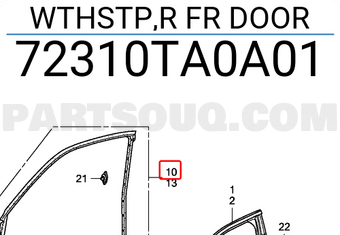 Honda 72310TA0A01 WTHSTP,R FR DOOR