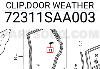 Honda 72311SAA003 CLIP,DOOR WEATHER