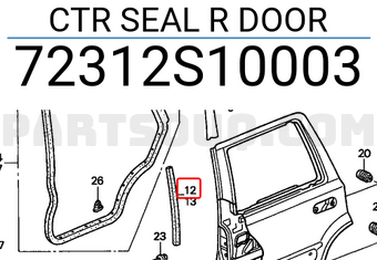 Honda 72312S10003 CTR SEAL R DOOR
