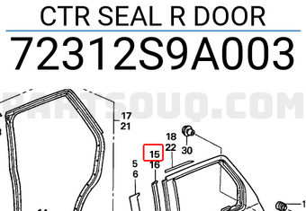 Honda 72312S9A003 CTR SEAL R DOOR