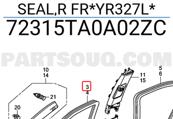 Honda 72315TA0A02ZC SEAL,R FR*YR327L*