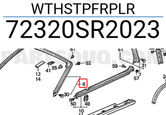 Honda 72320SR2023 WTHSTPFRPLR