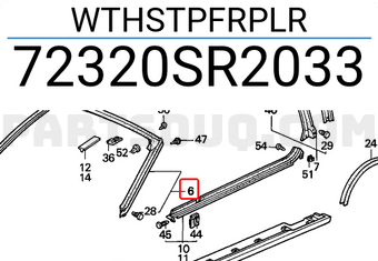 Honda 72320SR2033 WTHSTPFRPLR