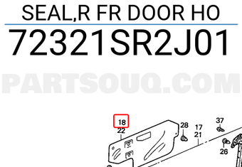 Honda 72321SR2J01 SEAL,R FR DOOR HO