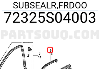 Honda 72325S04003 SUBSEALR,FRDOO