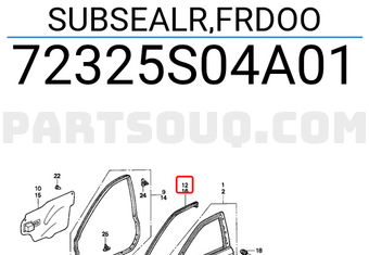 Honda 72325S04A01 SUBSEALR,FRDOO