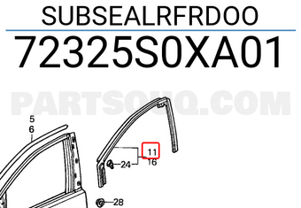 Honda 72325S0XA01 SUBSEALRFRDOO