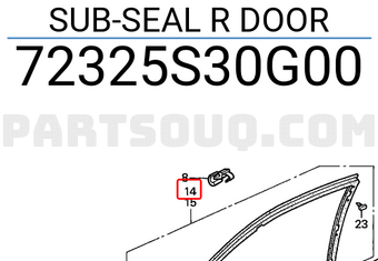 Honda 72325S30G00 SUB-SEAL R DOOR