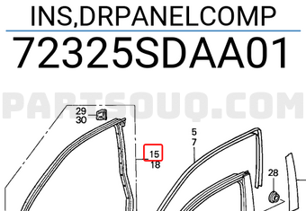 Honda 72325SDAA01 INS,DRPANELCOMP