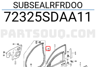 Honda 72325SDAA11 SUBSEALRFRDOO